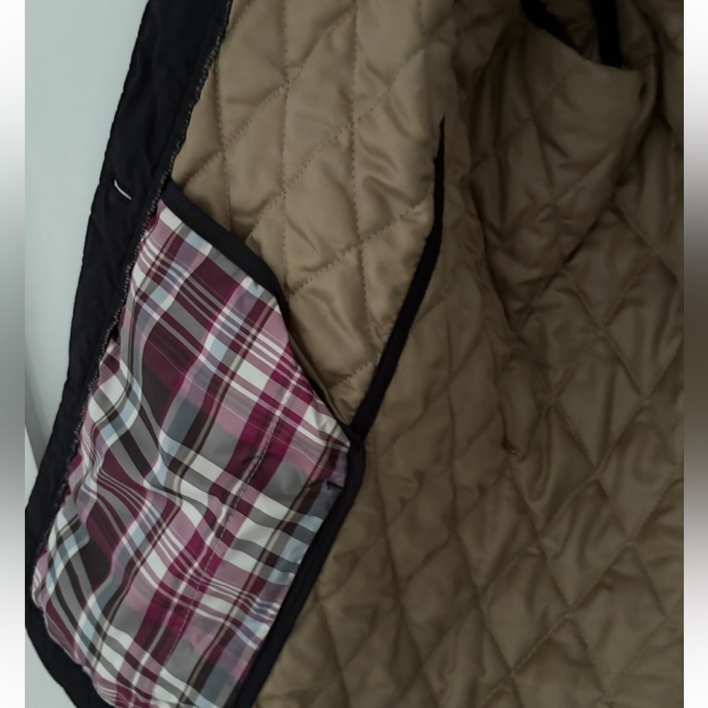 LANDS' END Soft Black Quilted Insulated light weight Jacket Barn Coat Size 18-20 - Picture 8 of 14